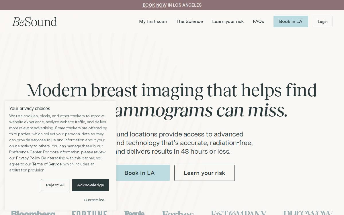 Besoundbreast website preview