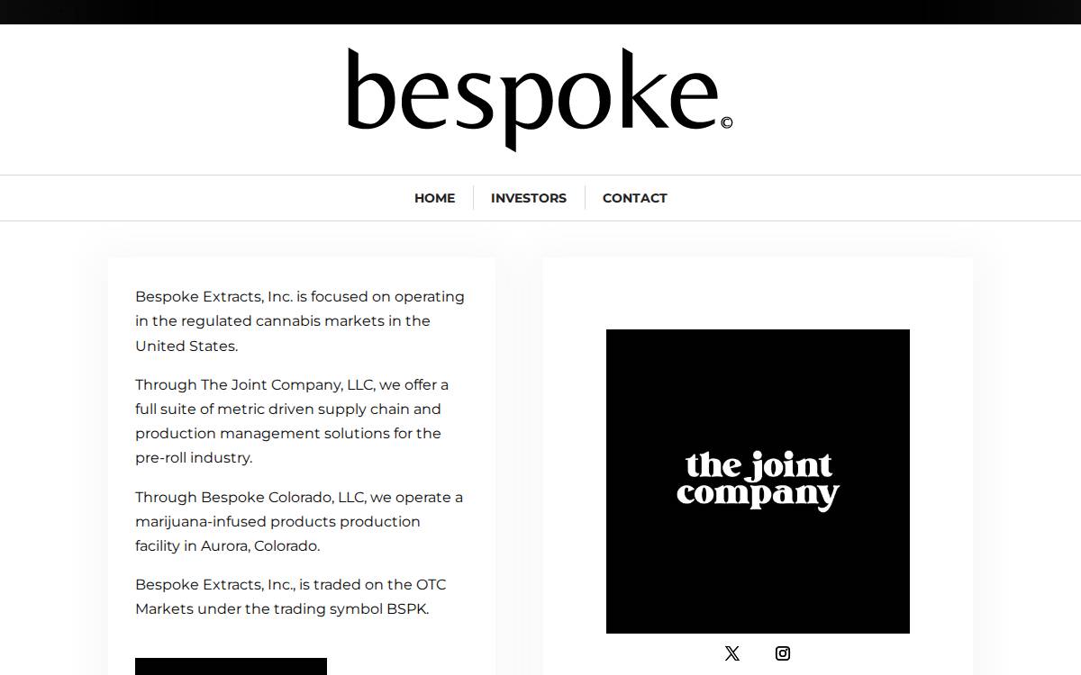 Bespoke Extracts website preview