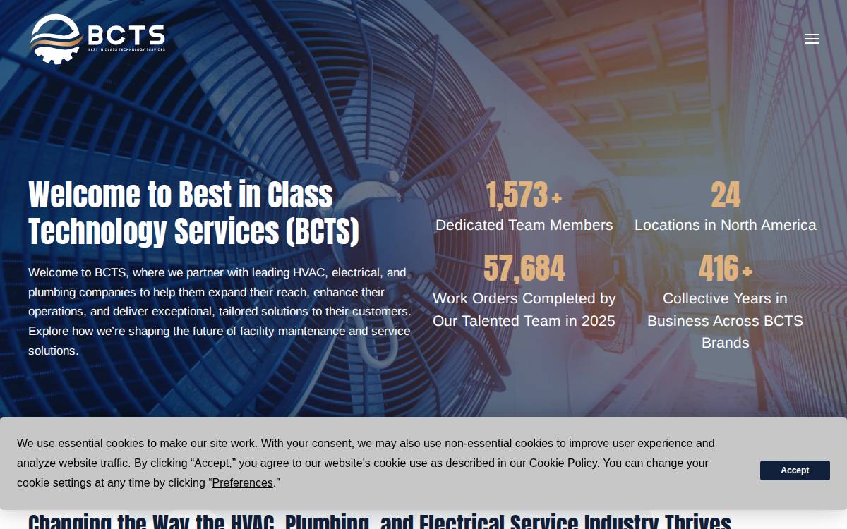 Best In Class Technology Services website preview