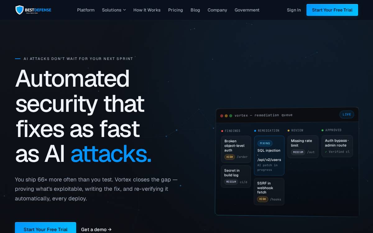 BestDefense.io website preview