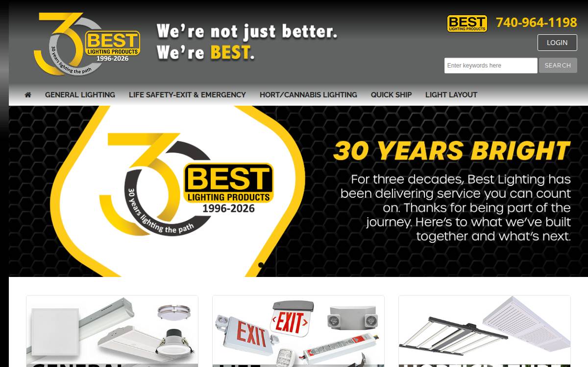 Best Lighting website preview