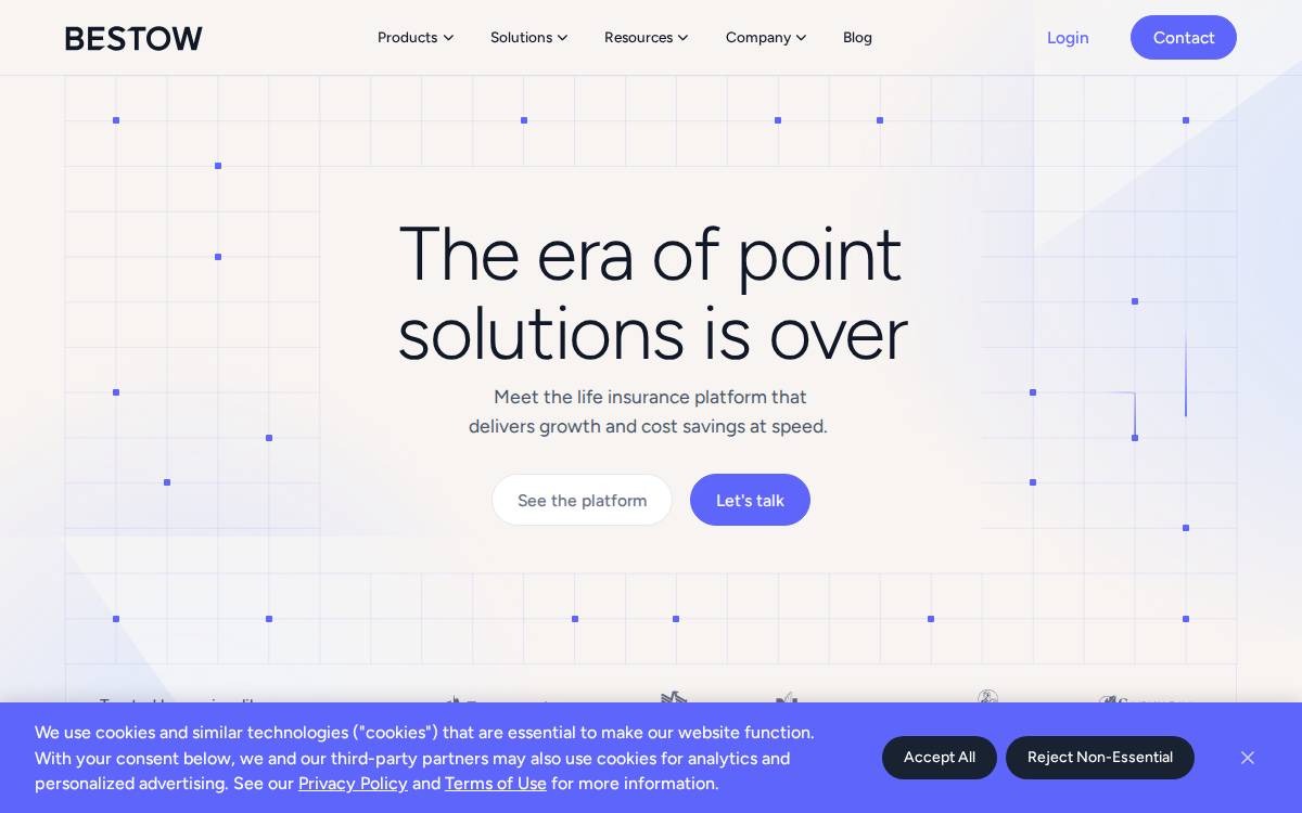 Bestow website preview