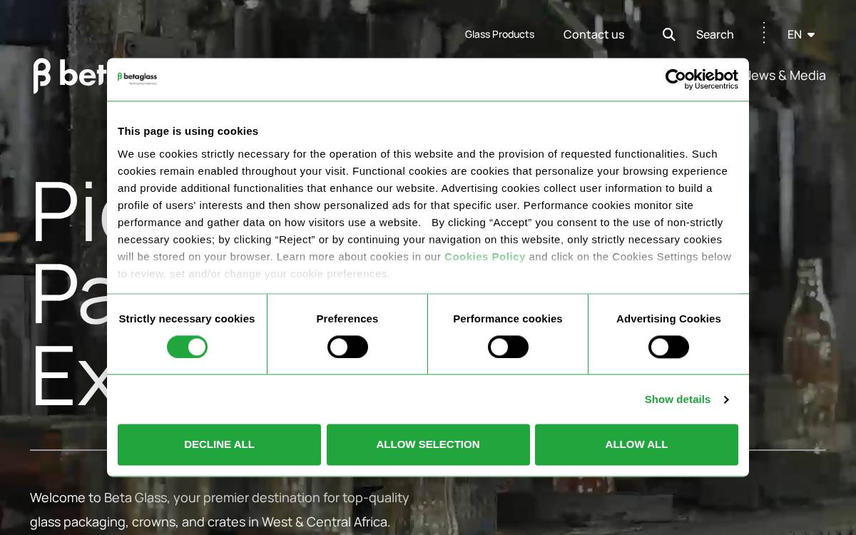 Beta Glass website preview