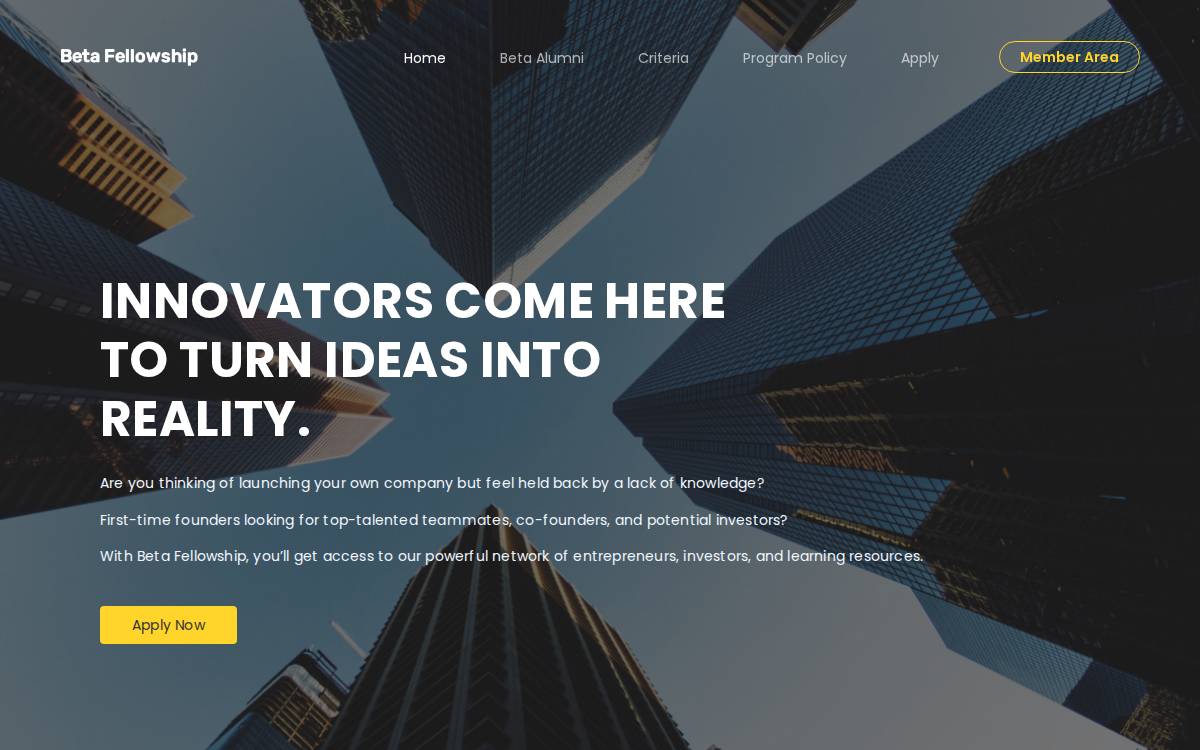 Beta University website preview