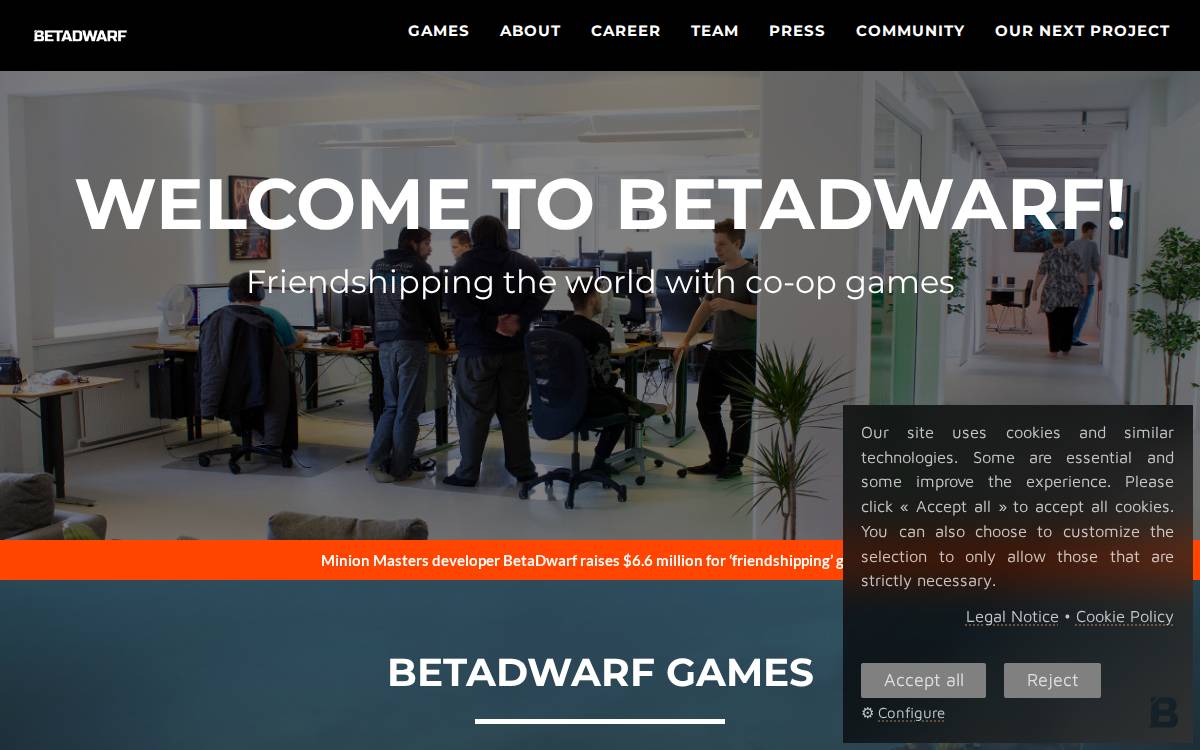 BetaDwarf website preview