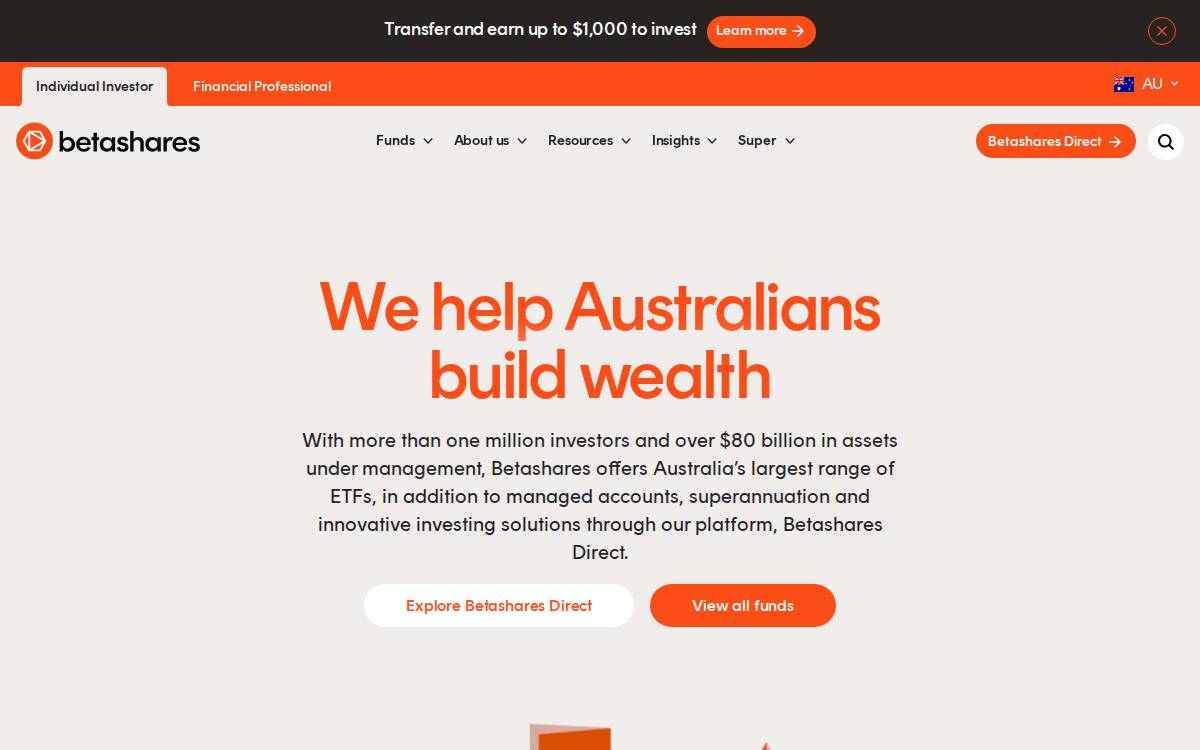 BetaShares website preview