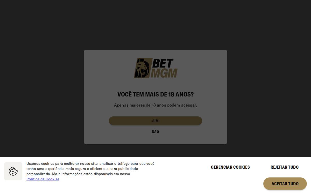 BetMGM website preview