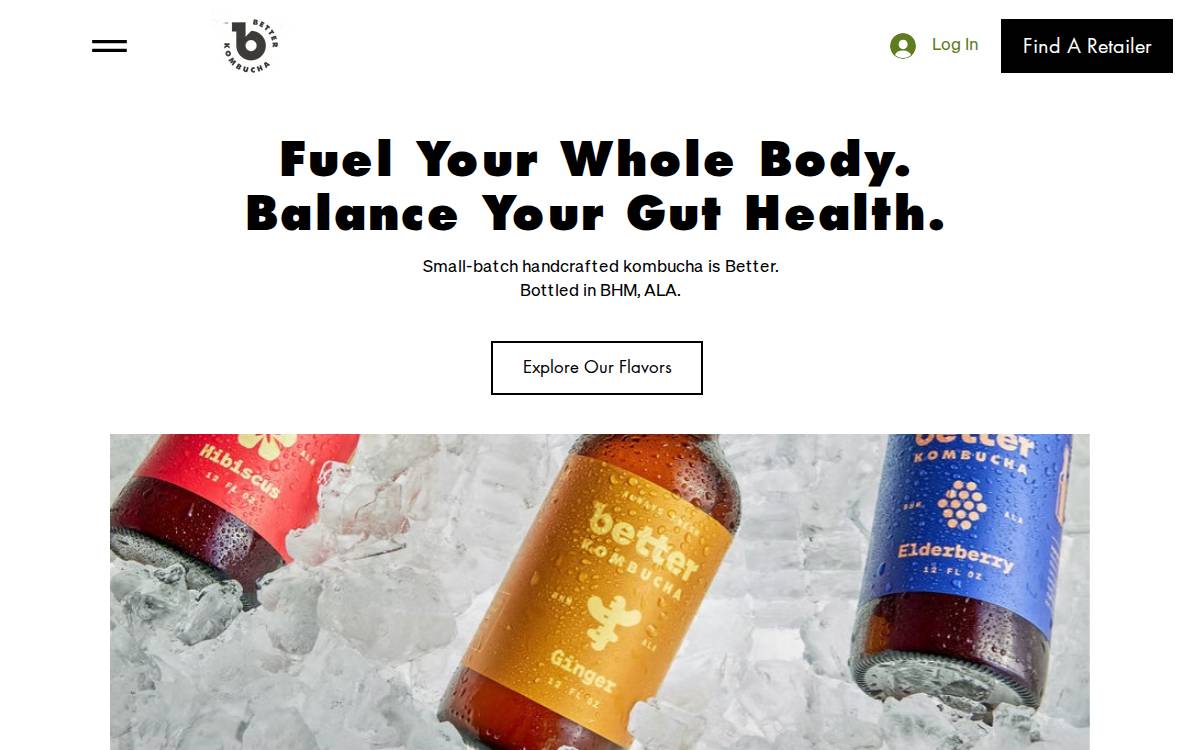 Better Kombucha website preview