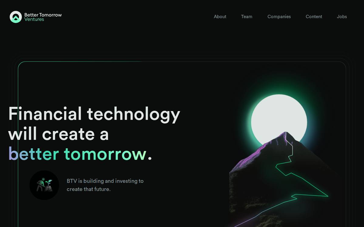 Better Tomorrow Ventures website preview