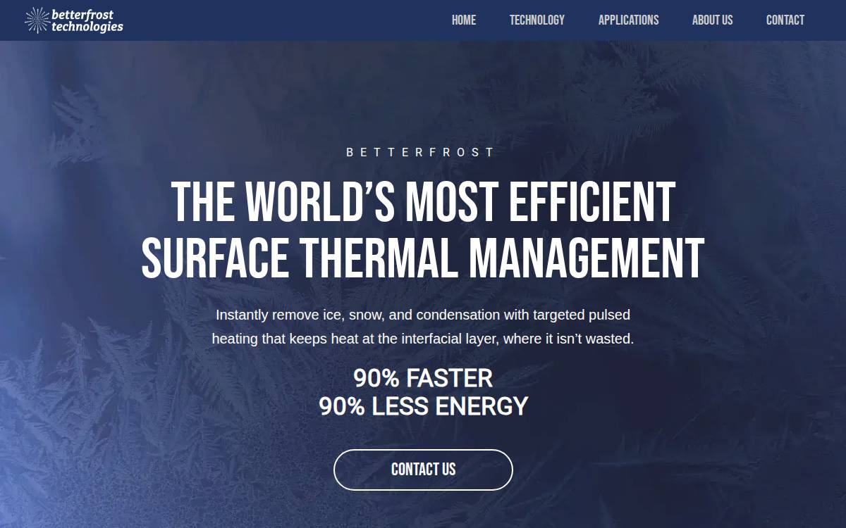 Betterfrost Technologies, Inc. website preview