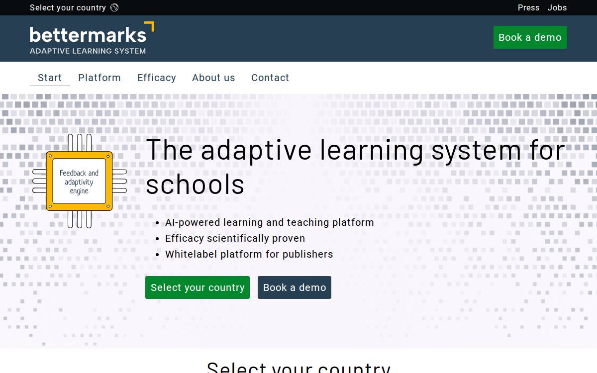 Bettermarks website preview