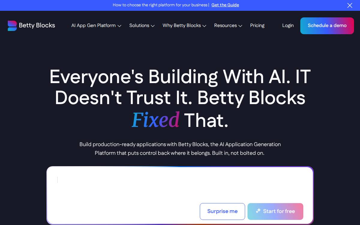 Betty Blocks website preview