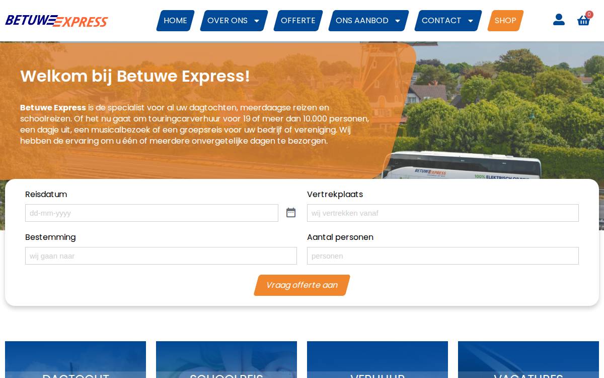 Betuwe Express website preview