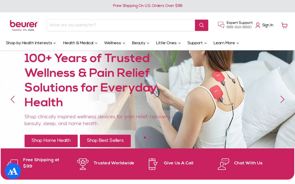 Beurer website preview