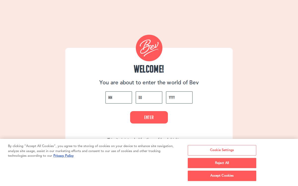 Bev website preview