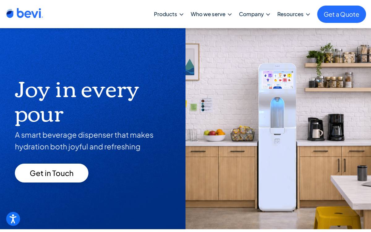 Bevi website preview