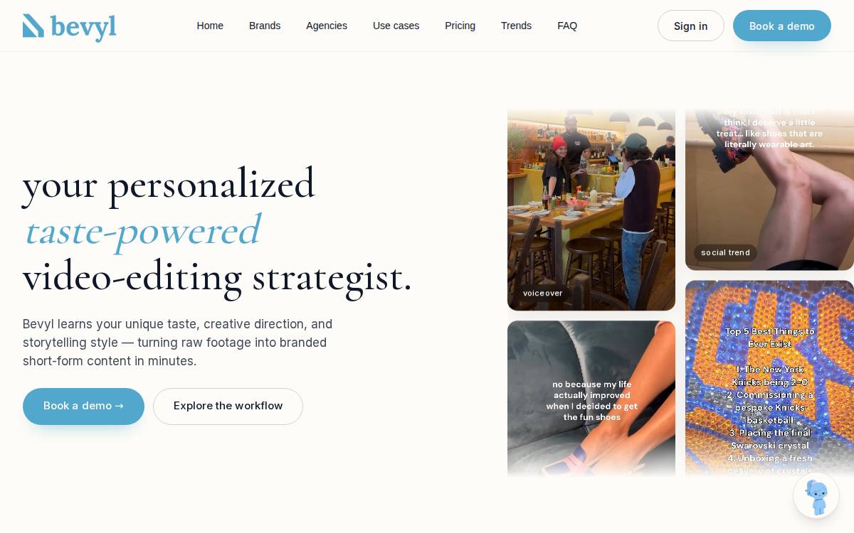Bevyl website preview