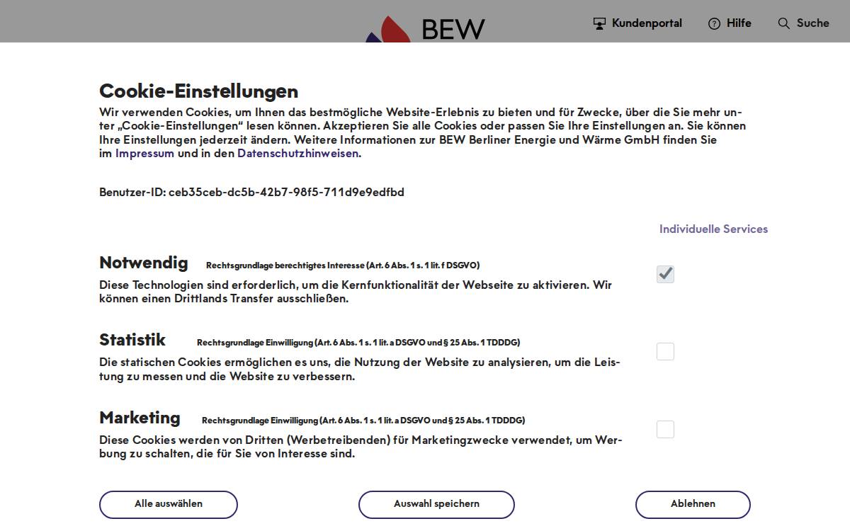 BEW website preview