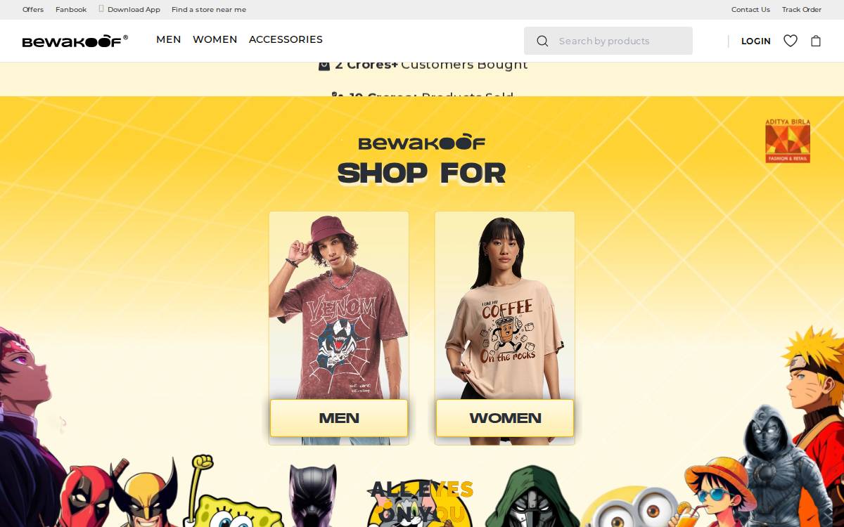 Bewakoof website preview