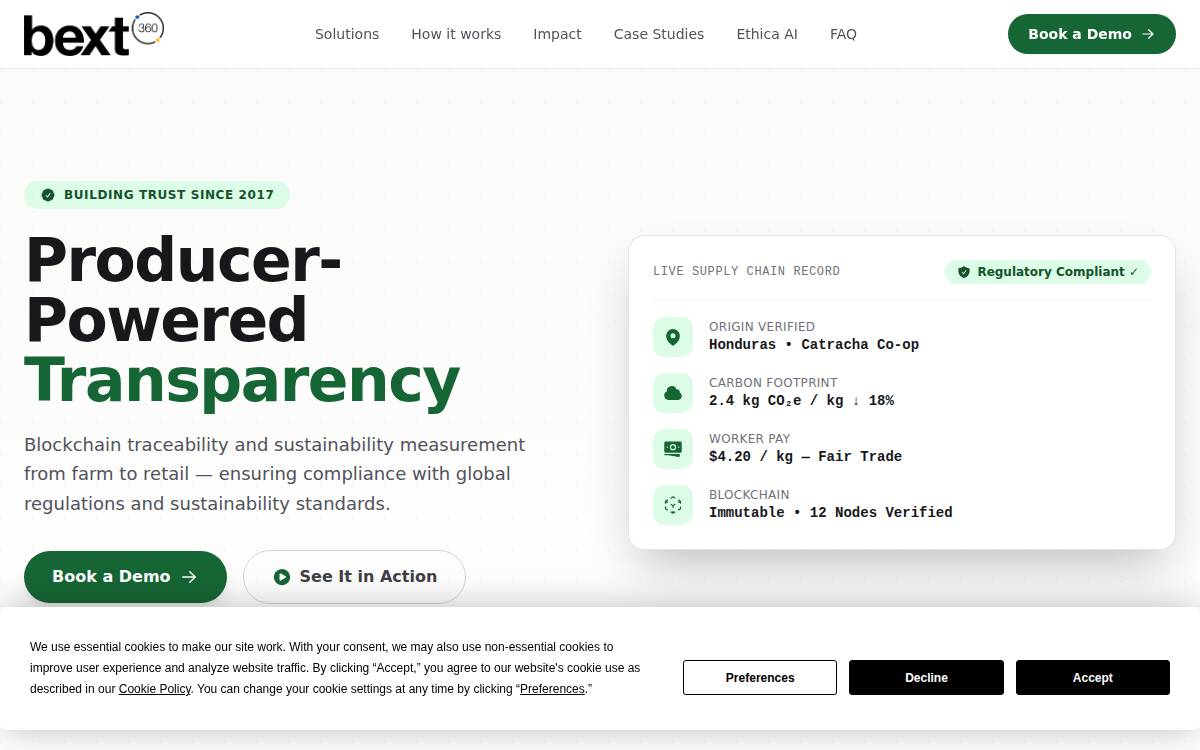 Bext360 website preview