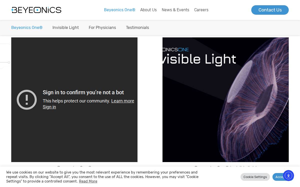 Beyeonics Vision website preview