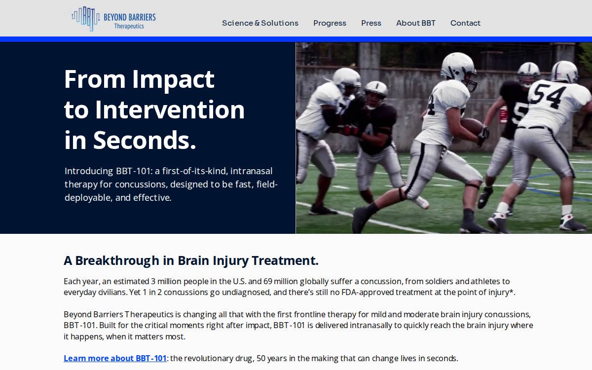 Beyond Barriers Therapeutics website preview