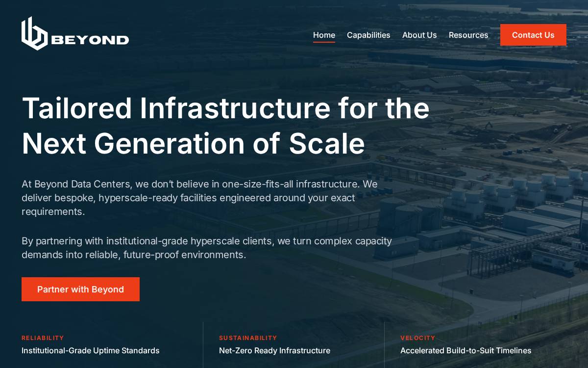 Beyond Data Centers website preview