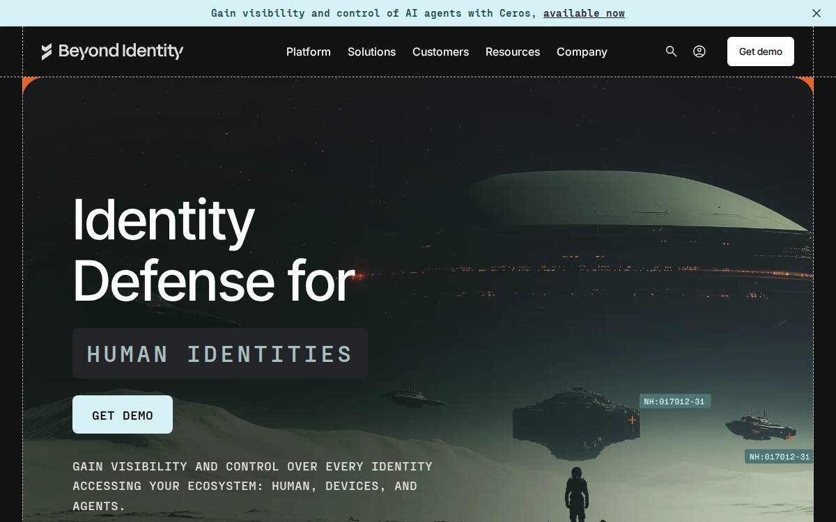Beyond Identity website preview