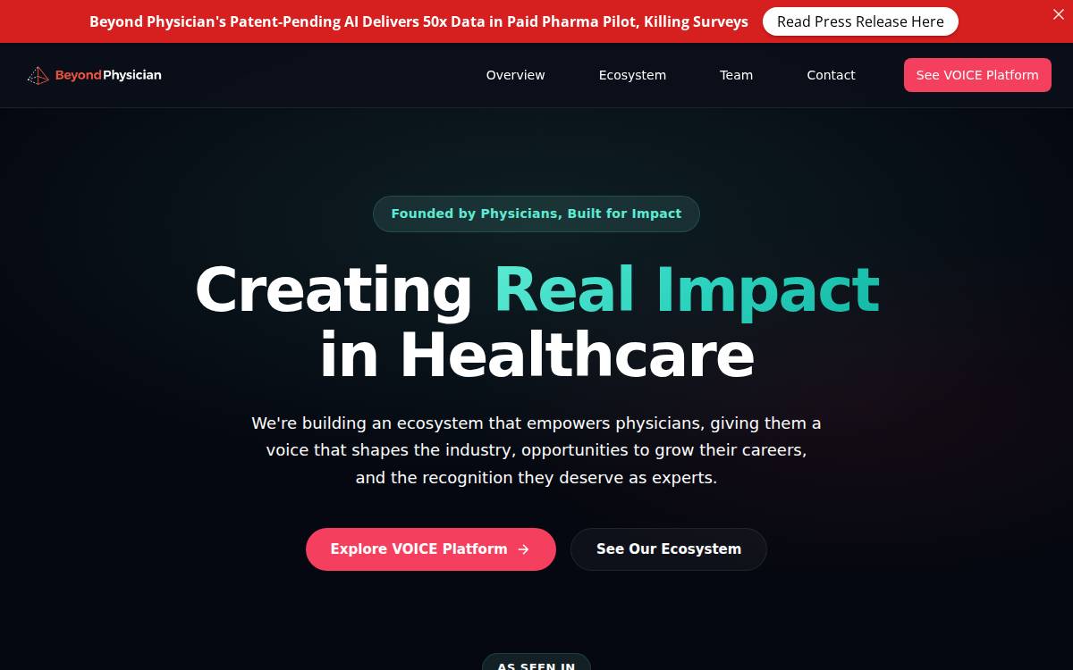 Beyond Physician website preview