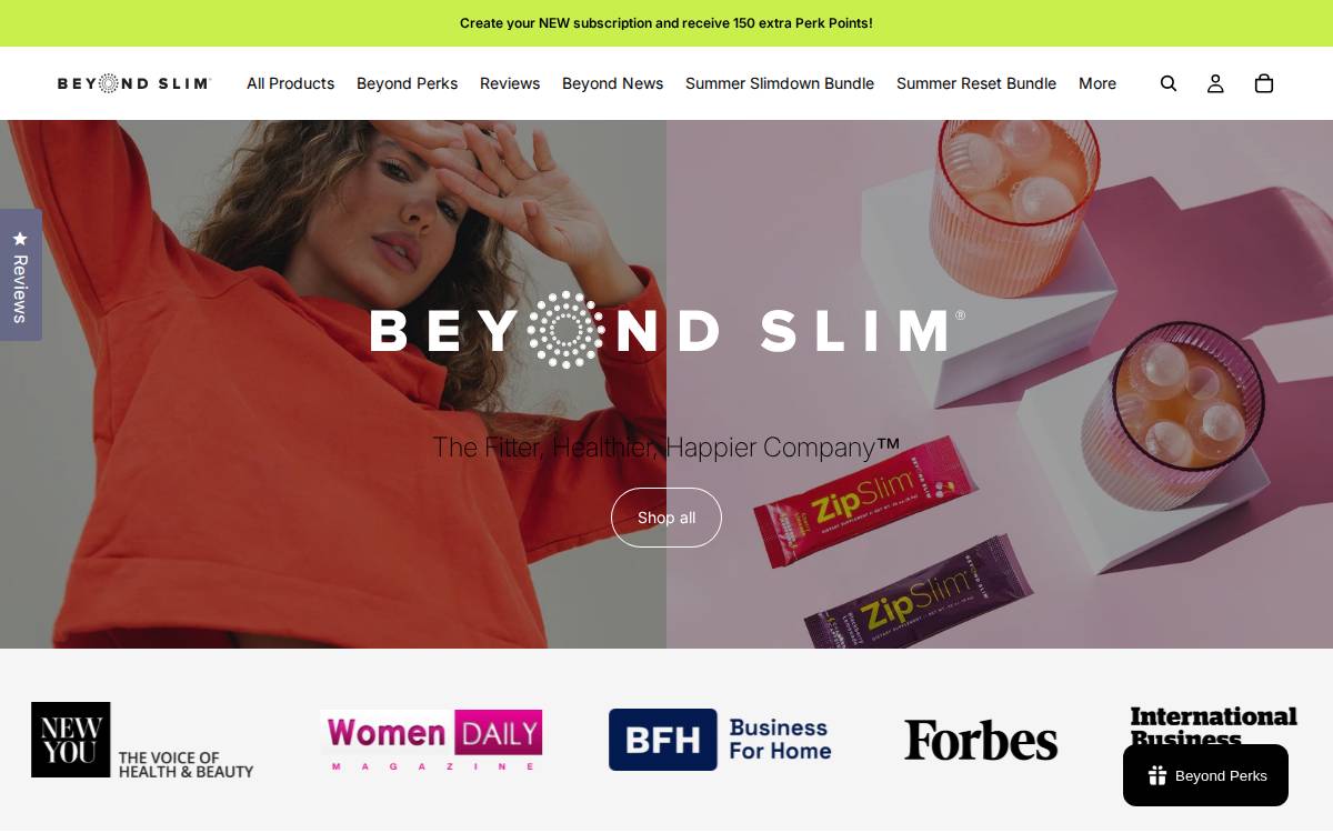 Beyond Slim website preview