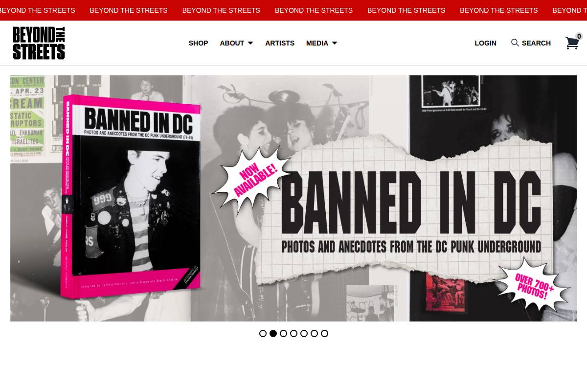 Beyond the Streets website preview