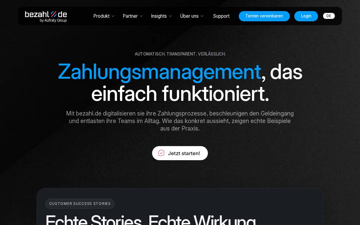 Bezahl website preview