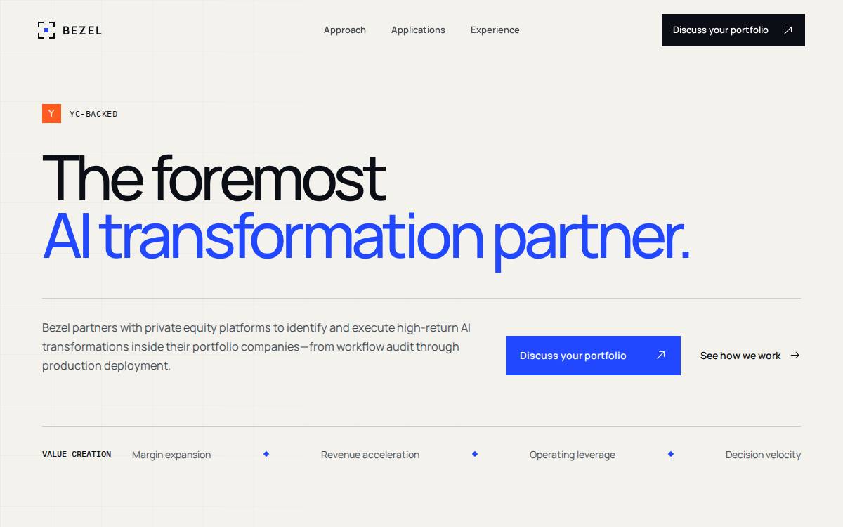 Bezel website preview
