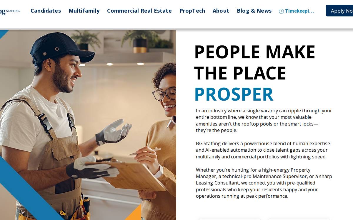 BG Staffing website preview