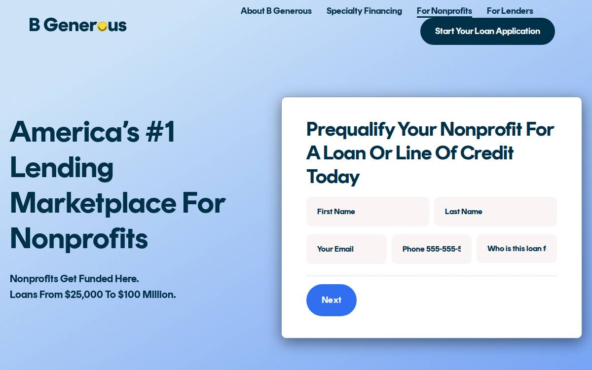 Bgenerous website preview