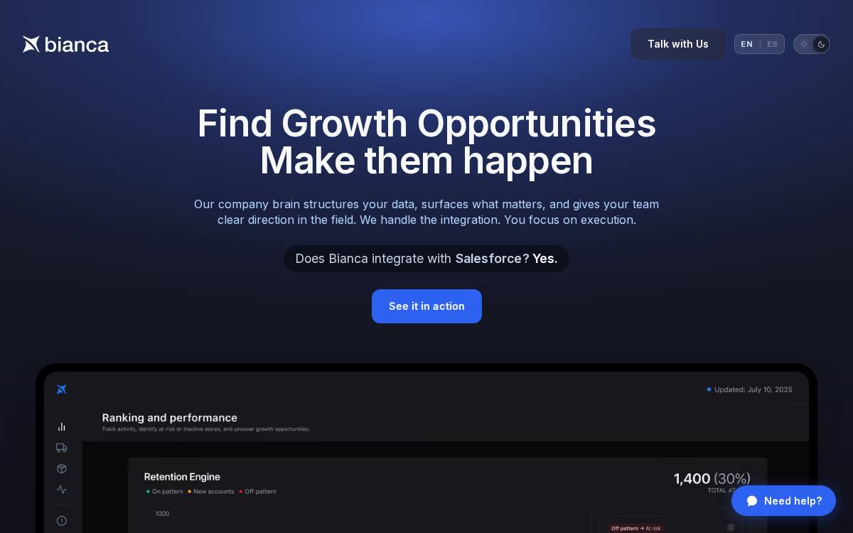 Bianca website preview