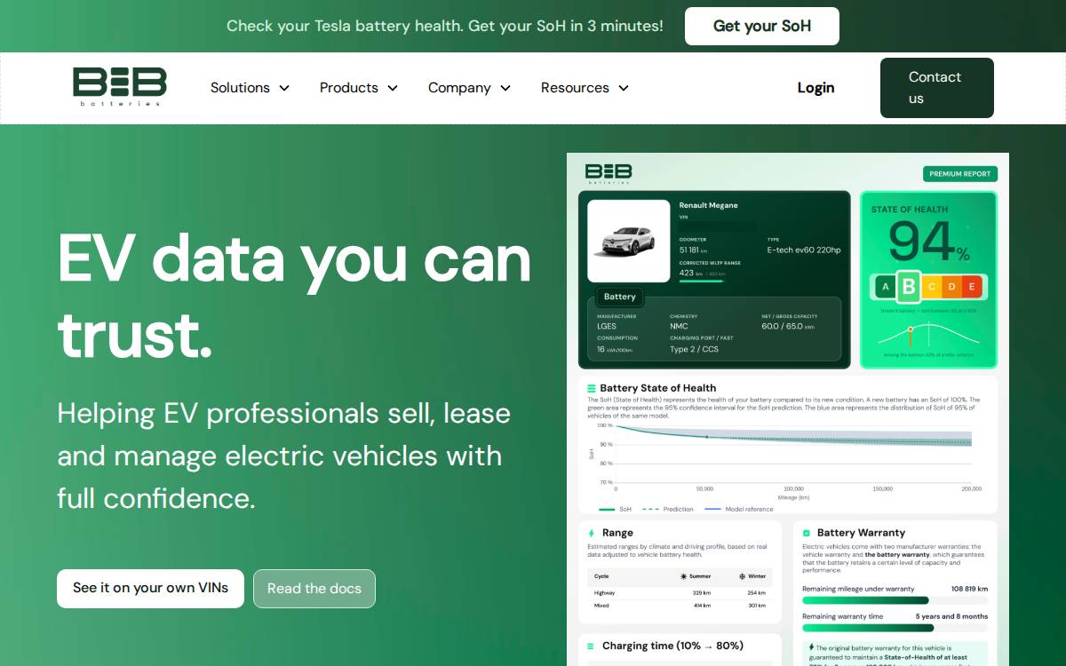 BiB Batteries website preview