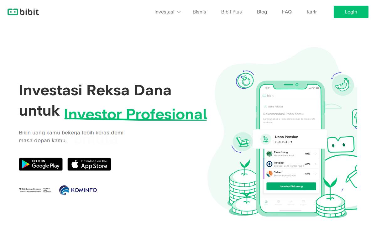Bibit website preview