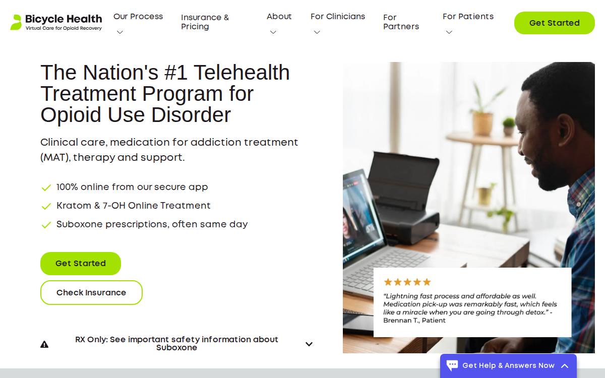 Bicycle Health website preview