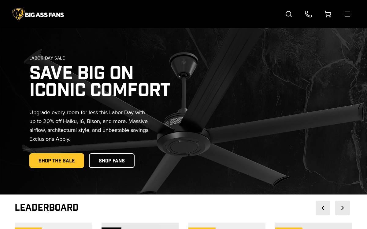 Big Ass Fans website preview