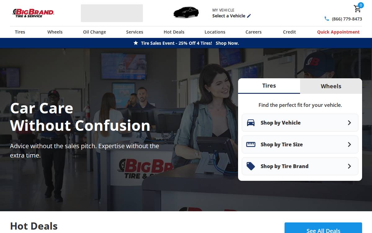 Big Brand Tire Service website preview