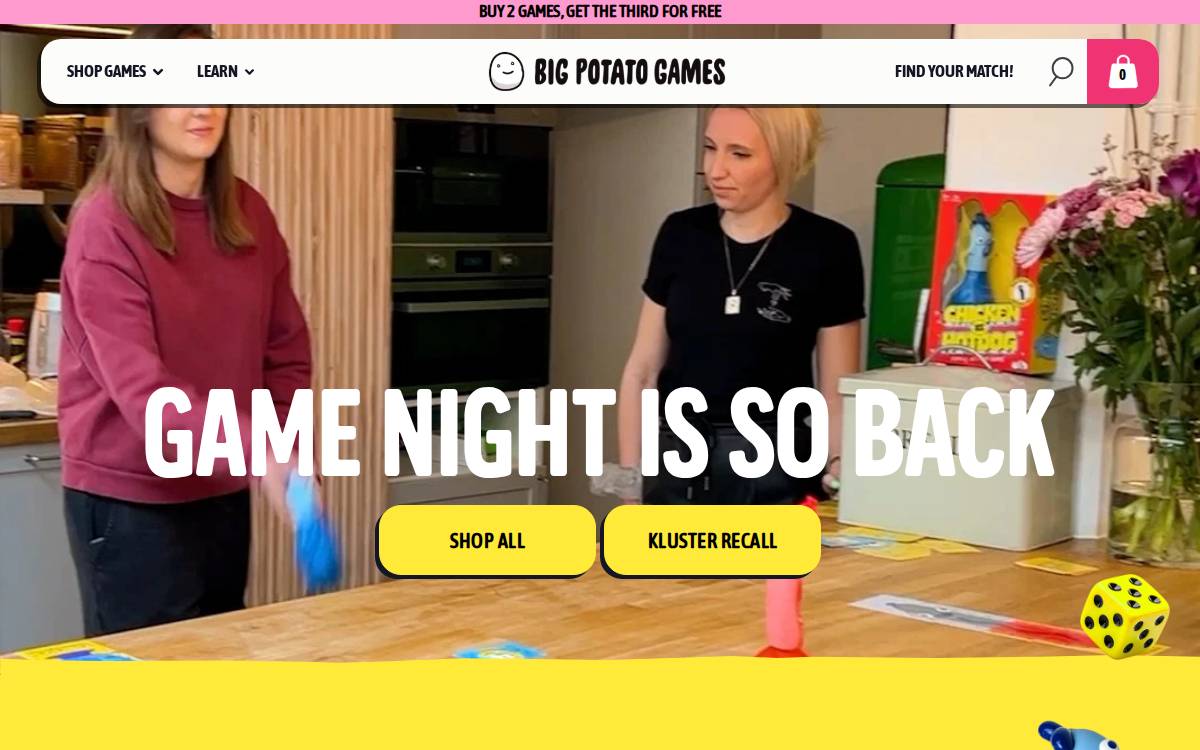 Big Potato Games website preview