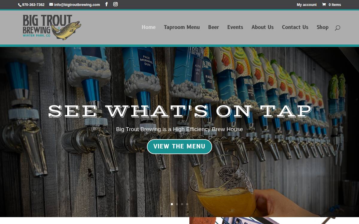 Big Trout Brewing website preview