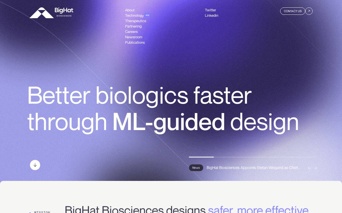 BigHat Biosciences website preview