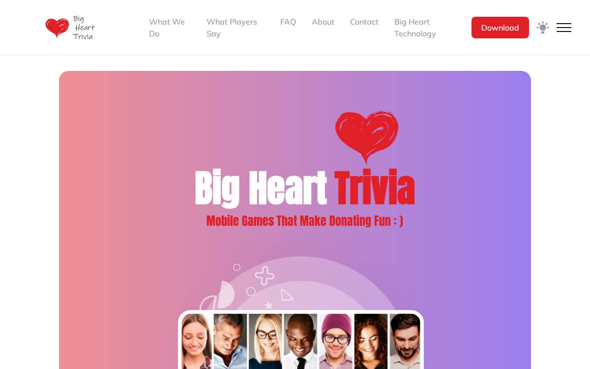 Bighearttrivia website preview