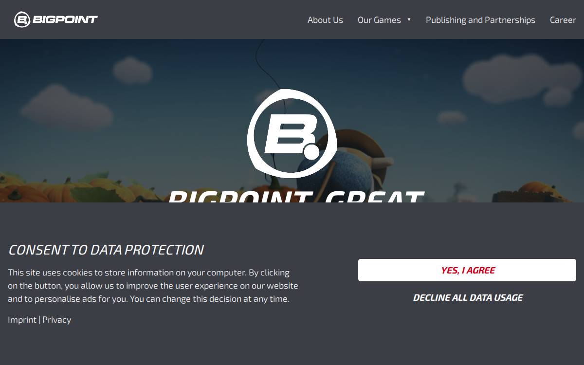 Bigpoint GmbH website preview