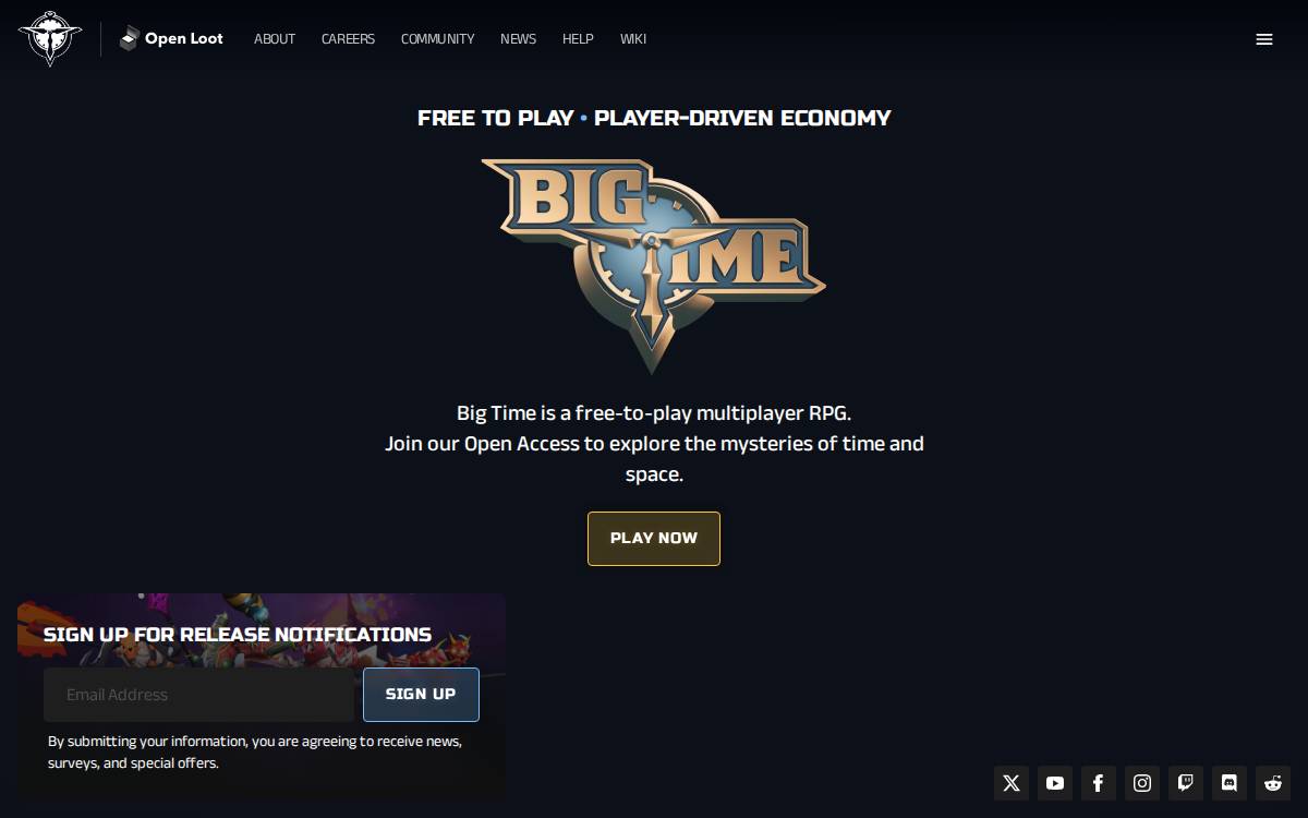 Big Time website preview
