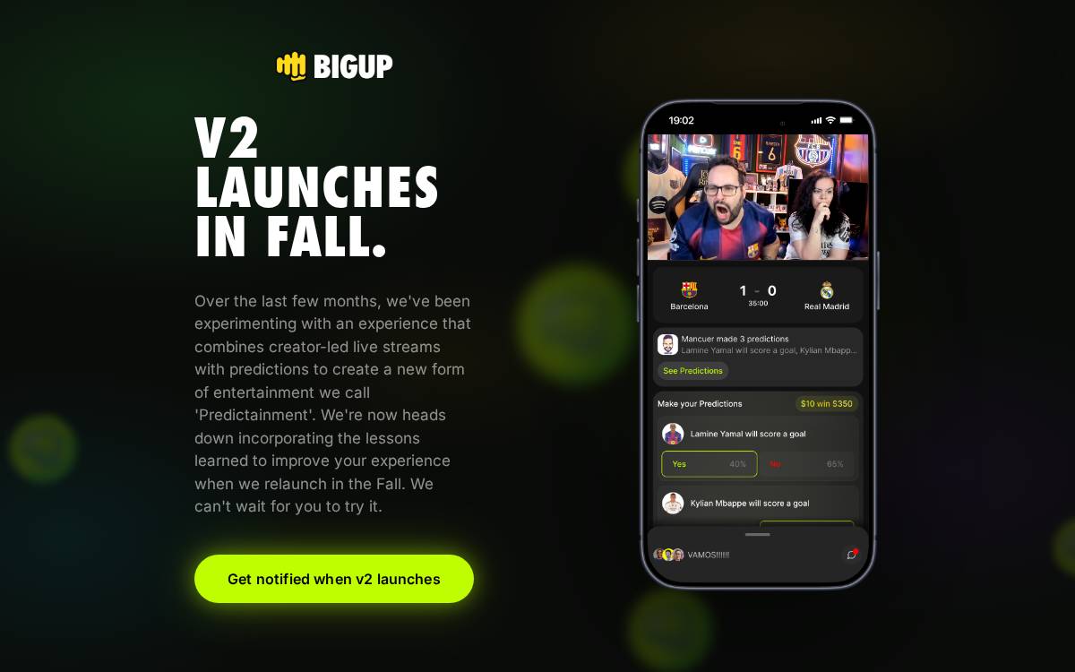 Bigup website preview