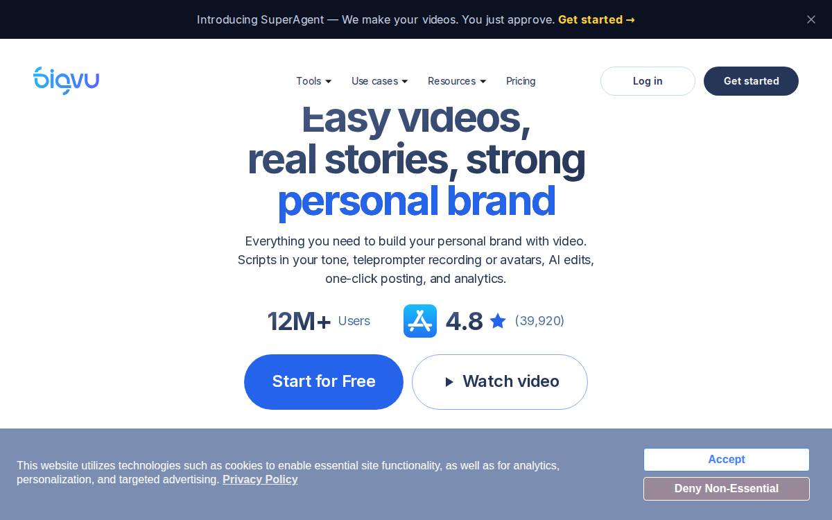 Bigvu website preview