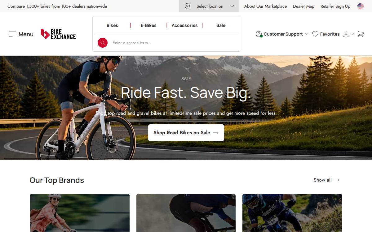 BikeExchange website preview